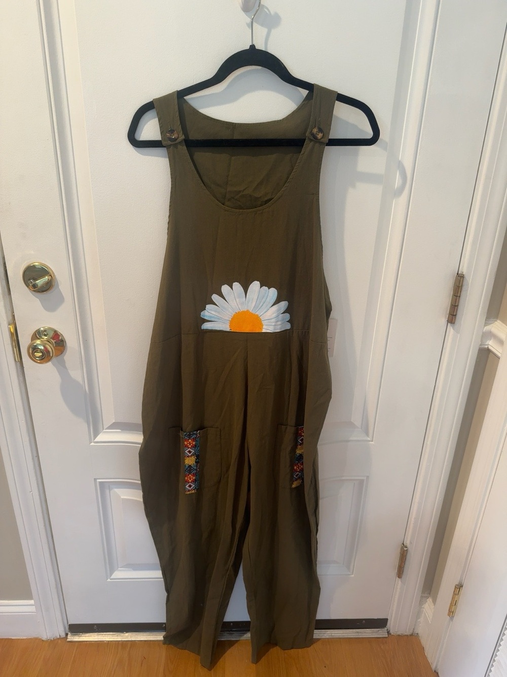 NWT Olive Daisy Wide Leg Jumpsuit Romper Overalls Pockets Boho size 3XL - Picture 2 of 8